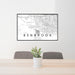 24x36 Benbrook Texas Map Print Lanscape Orientation in Classic Style Behind 2 Chairs Table and Potted Plant