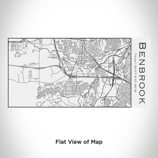 Rendered View of Benbrook Texas Map Engraving on 17oz Stainless Steel Insulated Cola Bottle in White