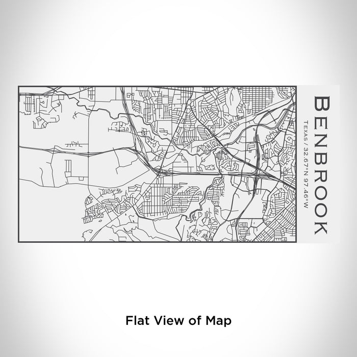 Rendered View of Benbrook Texas Map Engraving on 17oz Stainless Steel Insulated Cola Bottle in White