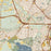 Benbrook Texas Map Print in Woodblock Style Zoomed In Close Up Showing Details