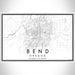 Bend Oregon Map Print Landscape Orientation in Classic Style With Shaded Background