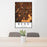 24x36 Bend Oregon Map Print Portrait Orientation in Ember Style Behind 2 Chairs Table and Potted Plant