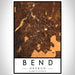 Bend Oregon Map Print Portrait Orientation in Ember Style With Shaded Background