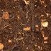 Bend Oregon Map Print in Ember Style Zoomed In Close Up Showing Details