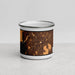 Front View Custom Bend Oregon Map Enamel Mug in Ember