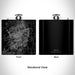 Rendered View of Bend Oregon Map Engraving on 6oz Stainless Steel Flask in Black