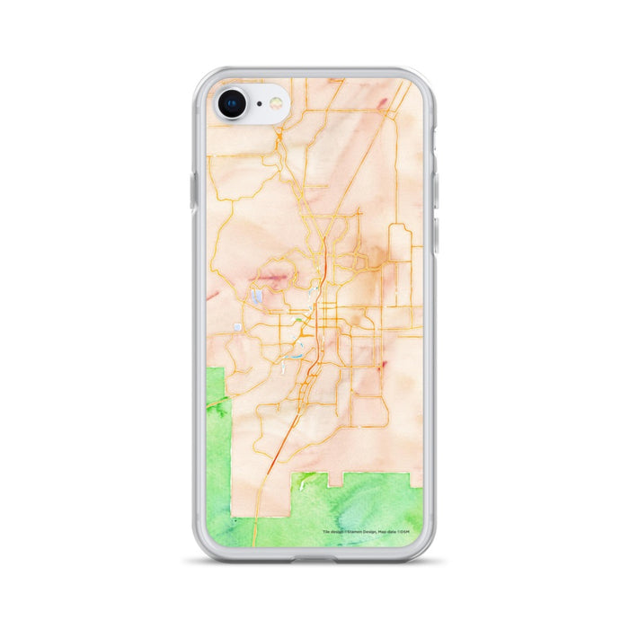 Custom Bend Oregon Map iPhone SE Phone Case in Watercolor