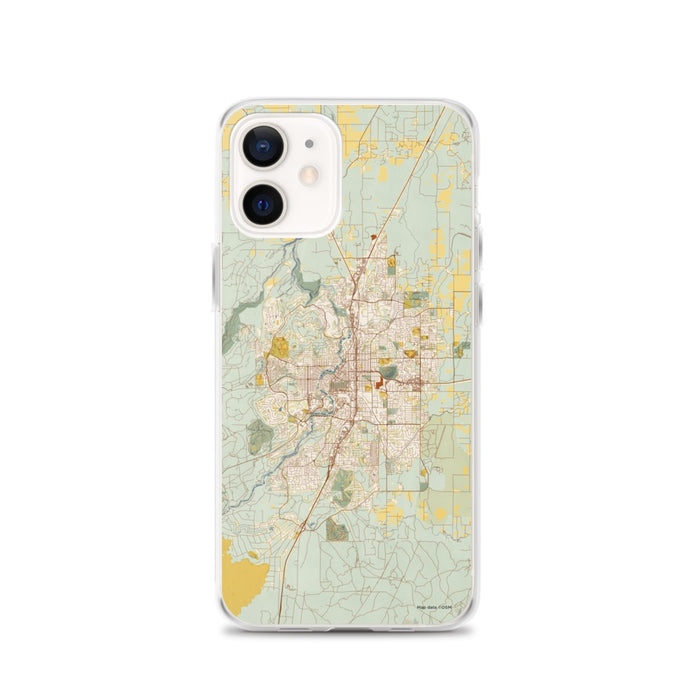 Custom Bend Oregon Map iPhone 12 Phone Case in Woodblock