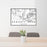 24x36 Bennett Peak Colorado Map Print Lanscape Orientation in Classic Style Behind 2 Chairs Table and Potted Plant