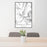 24x36 Bennett Peak Colorado Map Print Portrait Orientation in Classic Style Behind 2 Chairs Table and Potted Plant