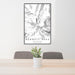 24x36 Bennett Peak Colorado Map Print Portrait Orientation in Classic Style Behind 2 Chairs Table and Potted Plant