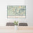 24x36 Bennett Peak Colorado Map Print Lanscape Orientation in Woodblock Style Behind 2 Chairs Table and Potted Plant