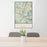 24x36 Bennett Peak Colorado Map Print Portrait Orientation in Woodblock Style Behind 2 Chairs Table and Potted Plant