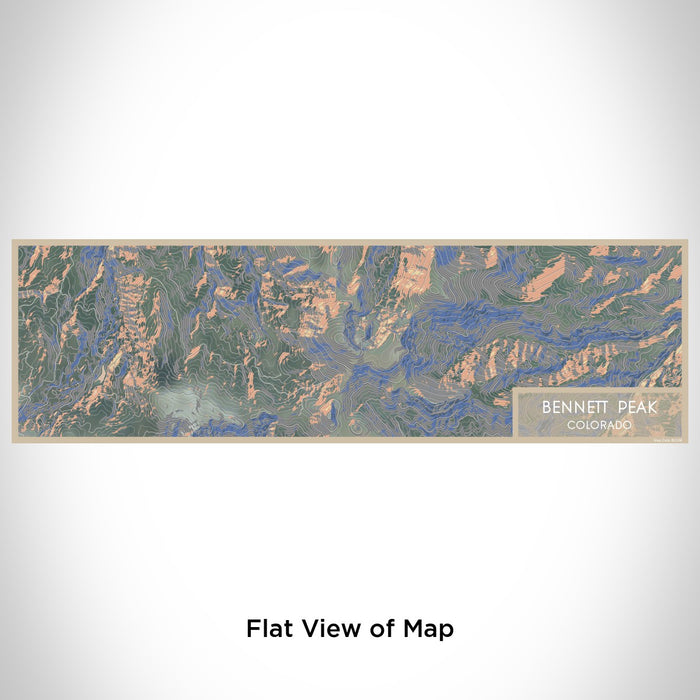 Flat View of Map Custom Bennett Peak Colorado Map Enamel Mug in Afternoon