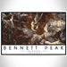 Bennett Peak Colorado Map Print Landscape Orientation in Ember Style With Shaded Background