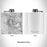Rendered View of Bennett Peak Colorado Map Engraving on 6oz Stainless Steel Flask in White