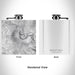 Rendered View of Bennett Peak Colorado Map Engraving on 6oz Stainless Steel Flask in White