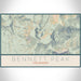 Bennett Peak Colorado Map Print Landscape Orientation in Woodblock Style With Shaded Background