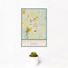 12x18 Bennington Vermont Map Print Portrait Orientation in Woodblock Style With Small Cactus Plant in White Planter