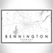 Bennington Vermont Map Print Landscape Orientation in Classic Style With Shaded Background