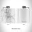 Rendered View of Bennington Vermont Map Engraving on 6oz Stainless Steel Flask in White