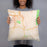 Person holding 18x18 Custom Bennington Vermont Map Throw Pillow in Watercolor