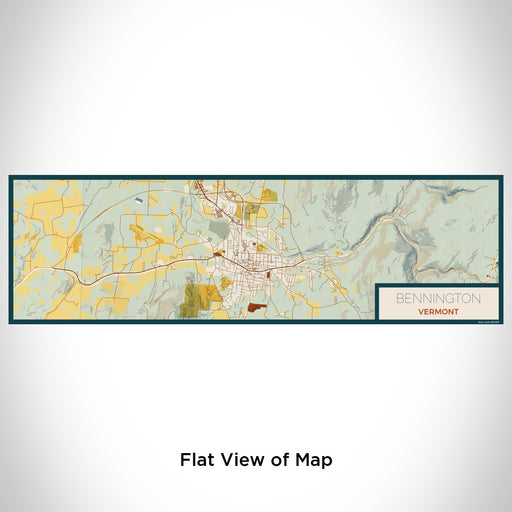 Flat View of Map Custom Bennington Vermont Map Enamel Mug in Woodblock