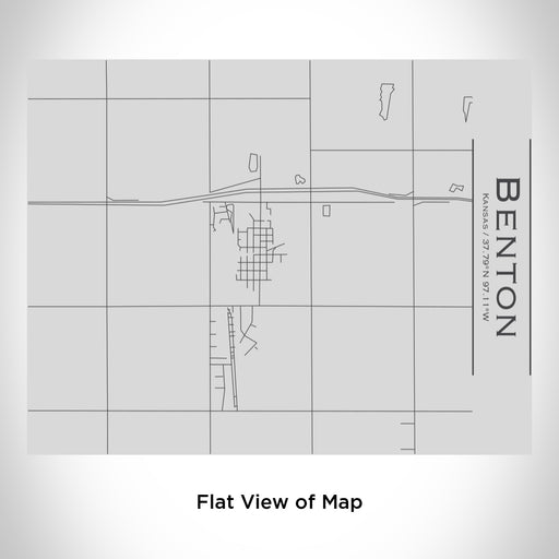 Rendered View of Benton Kansas Map Engraving on 20oz Stainless Steel Insulated Bottle with Bamboo Top