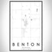 Benton Kansas Map Print Portrait Orientation in Classic Style With Shaded Background
