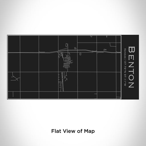 Rendered View of Benton Kansas Map Engraving on 17oz Stainless Steel Insulated Cola Bottle in Black