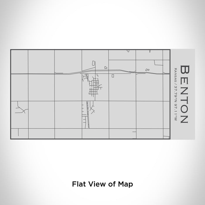 Rendered View of Benton Kansas Map Engraving on 17oz Stainless Steel Insulated Cola Bottle