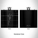 Rendered View of Benton Kansas Map Engraving on 6oz Stainless Steel Flask in Black