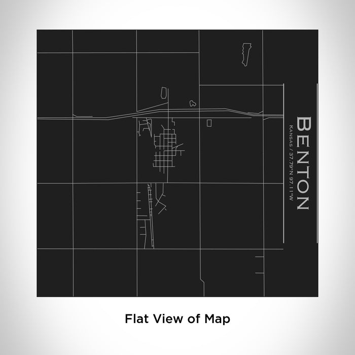 Rendered View of Benton Kansas Map Engraving on 17oz Stainless Steel Insulated Tumbler in Black