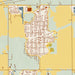 Benton Kansas Map Print in Woodblock Style Zoomed In Close Up Showing Details