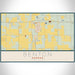 Benton Kansas Map Print Landscape Orientation in Woodblock Style With Shaded Background