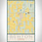 Benton Kansas Map Print Portrait Orientation in Woodblock Style With Shaded Background