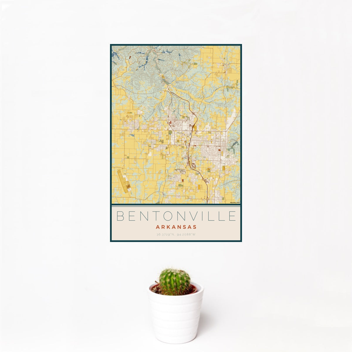Bentonville - Arkansas Map Print in Woodblock — JACE Maps