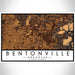 Bentonville Arkansas Map Print Landscape Orientation in Ember Style With Shaded Background