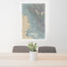 24x36 Berkeley California Map Print Portrait Orientation in Afternoon Style Behind 2 Chairs Table and Potted Plant