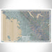 Berkeley California Map Print Landscape Orientation in Afternoon Style With Shaded Background