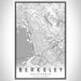 Berkeley California Map Print Portrait Orientation in Classic Style With Shaded Background