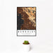 12x18 Berkeley California Map Print Portrait Orientation in Ember Style With Small Cactus Plant in White Planter