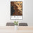 24x36 Berkeley California Map Print Portrait Orientation in Ember Style Behind 2 Chairs Table and Potted Plant