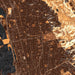 Berkeley California Map Print in Ember Style Zoomed In Close Up Showing Details