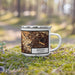 Right View Custom Berkeley California Map Enamel Mug in Ember on Grass With Trees in Background