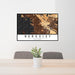 24x36 Berkeley California Map Print Landscape Orientation in Ember Style Behind 2 Chairs Table and Potted Plant