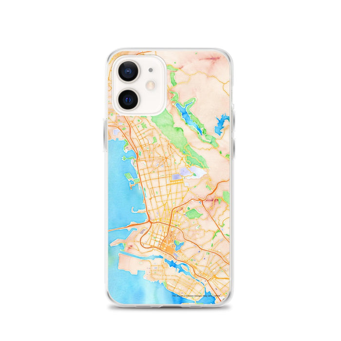 Custom Berkeley California Map iPhone 12 Phone Case in Watercolor