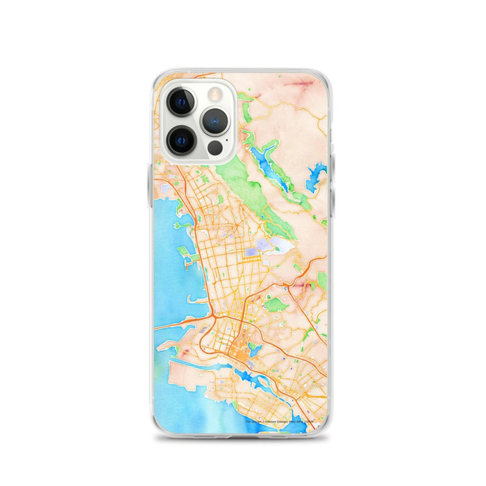 Custom Berkeley California Map iPhone 12 Pro Phone Case in Watercolor