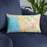 Custom Berkeley California Map Throw Pillow in Watercolor on Blue Colored Chair