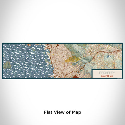 Flat View of Map Custom Berkeley California Map Enamel Mug in Woodblock